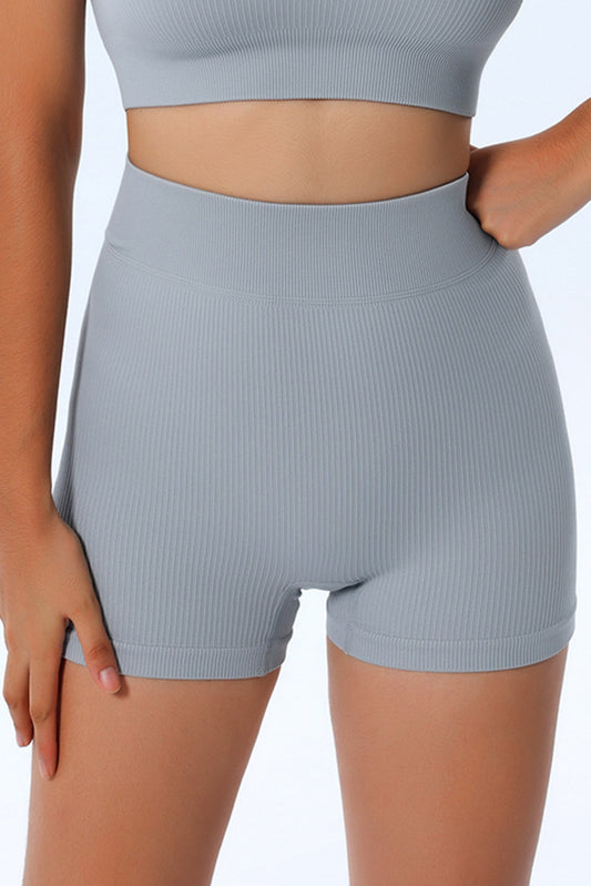 Gray Peach Hip Fitness Yoga Shorts